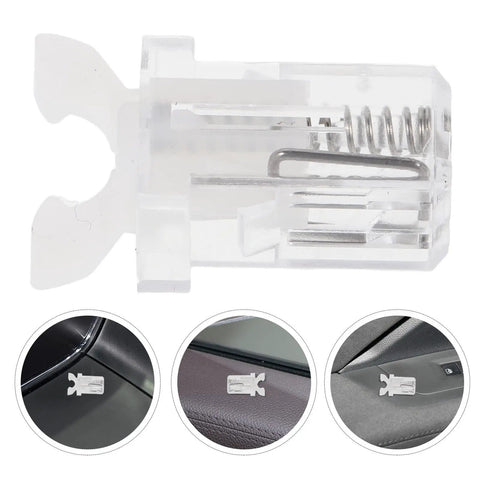 Push Button Trash Can Latch Lock For Your Ride, Flat Matte Plastic Design, Space Saving Fit Under Dash And Armrest, Wear Resistant Lid Clip