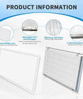 24 Pack 2x4 LED Flat Panel Light For Drop Ceiling With 0-10V Dimmable And Selectable 3500K/4000K/5000K, product features diagram