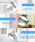 Instructional diagram of 4 Pack 175 Degree Frameless Cabinet Door Hinges with soft close and nickel plating features
