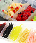 250 Piece Soft Plastic Fishing Worms Lures Set Realistic Earthworm Baits For Freshwater Fishing Reusable Fake Maggots and Worms
