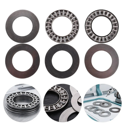 Heavy Duty 4 Set Compact Thrust Roller Bearing Kit With Carbon Steel Needle Washers 20mm Bore 35mm Outer Diameter 2mm Width Fits Lawn Tractor And Garden Mowers To Slash Vibration And Keep Moving Smooth Like Ice Cream On A Hot Summer Day For Real, shown with needle bearings and washers