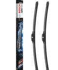 All Weather Windshield Wiper Blades 22 Inch Pair Streak Free Rain Snow Visibility in packaging with two curved blades.