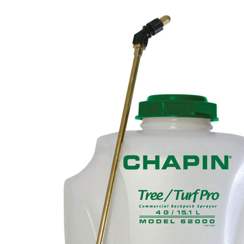 Tree Turf Pro Commercial Backpack Sprayer With Control Flow Valve Technology, 4 Gallon Translucent White Tank.