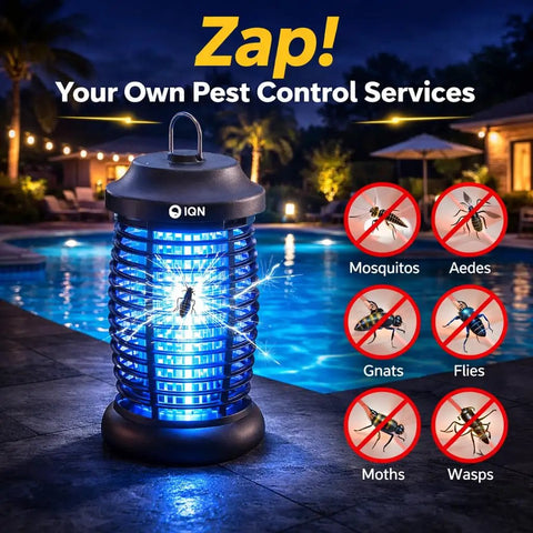 Outdoor Bug Zapper With 4200V Electric Grid And LED Light Waterproof Mosquito Killer for Patio Backyard Garden Camping