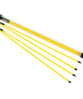 Two 48 Inch Golf Alignment Sticks Swing Trainer Yellow Set Of 2 with Portable Storage Tube for practice at home or on the range.