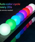 Solar Floating Pool Lights 2 Pack 14 Inch Auto Color Changing LED Light Balls Waterproof Inflatable Lights for Pools Ponds