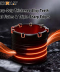 DECKRKAT 2-1/2-inch concrete hole saw kit with SDS Plus shank; electroplated black, heavy-duty thickened alloy teeth.