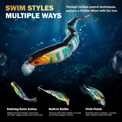 Action Packed Bass Fishing Lures Kit With Tackle Box For Freshwater And Saltwater Use Realistic Color Patterns And Proven Action
