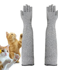 Ultra Flexible Pet Handling Sleeves With Kevlar Fiber For Scratch Resistant Protection During Cat Grooming Nail Trimming And Bathing