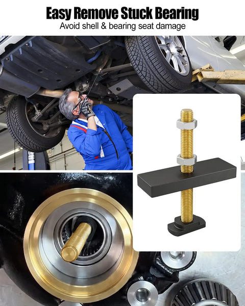 Heavy Duty Bearing Puller Seal Kit For Toyota 8 Inch Clamshell Front CV Axle with disassembly tool in use