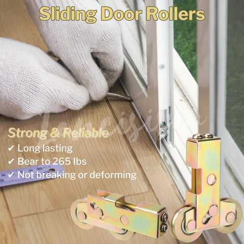 Two Pieces Sliding Door Tandem Roller Assembly Heavy Duty One And One Quarter Inch Replacement For Sliding Glass Doors And Screens 120 Kg 265 Lbs Load Capacity Per Pair Corrosion Resistant Alloy Steel Construction