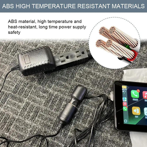 Solid AC To DC Converter 100 To 240V To 12V Car Cigarette Lighter Socket Adapter With Silent Cooling for inflator connected to device.