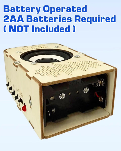 Hands-On FM Radio Kit For Kids And Teens Ages 8 12 13 14 STEM Toys Electronics Project Build Your Own Radio battery compartment