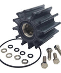 OEM Water Pump Impeller Kit 21700445 For V8 Marine Engines, 12 Blade Impeller, 5/8 Inch Spline Drive shown with accessories