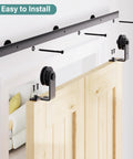 Bifold Barn Door Hardware Kit 48 Inch Track Heavy Duty Sliding System For Up To Four Eleven And A Half Inch Panels installation