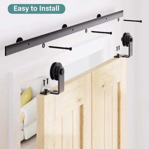 Heavy Duty Bifold Barn Door Hardware Kit 40 Inch Track System For Up To Two 19 Inch Panels Top Mount Sliding Kit Fits 36 Inch Opening