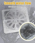 Disposable Shower Drain Covers That Are Absolute Lifesavers For Stopping Hair Clogs Cold Easy Peel Mesh Screens For Bathtubs And Floor Drains 10 Pack in water showing effective drainage.