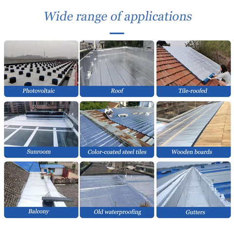 Wide range of applications for Heavy Duty Waterproof Roofing Tape With Flexible Butyl Asphalt And Thick Aluminum Foil for various roofs.