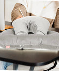 Portable Ergonomic Nap Pillow For Office And School in gray, plush material with arm support for quick power naps on desk.