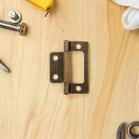 Heavy Duty Iron Hinge Set For Cabinets And Interior Wood Doors With Quiet Operation Vintage Style Perfect For Kitchen Cabinets RVs Campers And Trailer Furniture Hardware, close-up