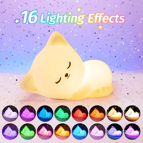 Unicorn Night Light For Girls Bedroom Decor With 16 Color Modes Tap To Light On Portable 10 Hour Battery Soft Safe Nursery Lamp Totally Magical Gift For Girls showing 16 lighting effects