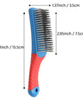 Rust Removal Wire Brush With Ergonomic Handle, Stainless Steel 8-Row Metal Scrubber for cleaning rust, 6.3x2.95in dimensions