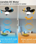 21 Inch Ceiling Fan With Lights And Remote Control, Smart App Control, Quiet DC Motor in summer and winter modes