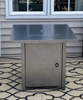 28 Inch Propane Fire Pit Table With 40K BTU Portable Smokeless Outdoor Heater And Dining Coffee Bar Table outdoors