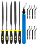 Deburring Tool Kit For DIY Projects With 6 Needle Files And 10 Blades, Professional Deburring Set For Resin, Aluminum, Brass, Plastic