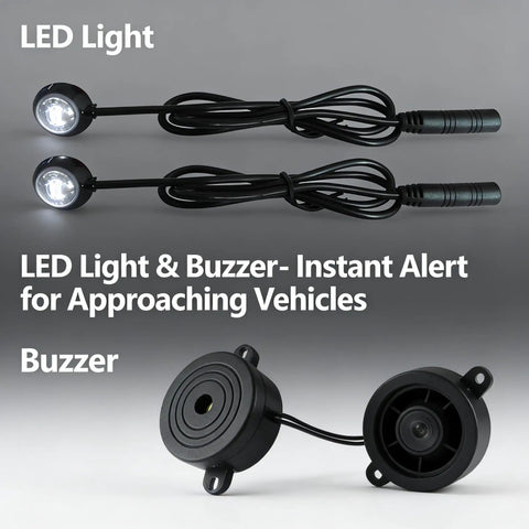 Radar Monitoring Detection Kit For Your Ride Blind Spot System With Ultrasonic Sensors LED lights and buzzer components