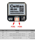 Beitian GPS GNSS Positioning Module Plug And Play With M10050 Chip For Fixed Wing FPV Racing Drones, label and pin diagram