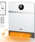 Smart Wall Heater With Alexa, Quiet PTC Space Heater For Indoor Use, digital display showing temperature and remote control