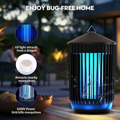 Powerful Indoor Outdoor Bug Zapper With 20W UV Light Mosquito Traps And 4200V Grid For Patio Garage Backyard Porch IPX4 Waterproof