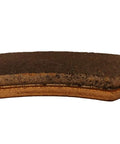 Ceramic brake pad for Polaris Sportsman ATV with copper backing plate, front view.