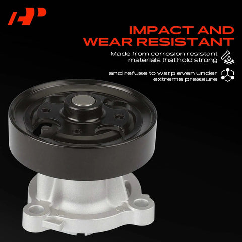 Heavy Duty Engine Water Pump With Drive Pulley And Crankshaft Seal Gasket Assembly Zero Hassle Straight Bolt In Replacement For Nissan Altima Rogue Sentra Xtrail 2.5L L4 Doohc Engines 2002 To 2015, impact resistant pump.