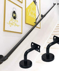 5 Pack Black Stainless Steel Handrail Brackets For Heavy Duty Staircase Support With Included Screws And Hardware, 80 Mm By 60 Mm For Angled Installations