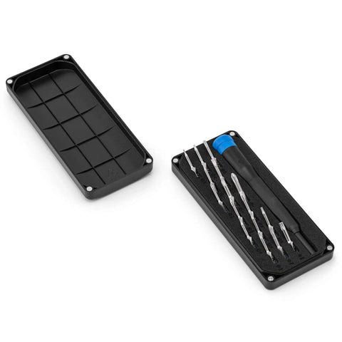 Minnow Driver Kit Pocket Sized Screwdriver And Portable Bit Set For On The Go Fixes A Handy Tiny Tool Kit For Gadgets And Electronics in open case