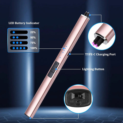 Chic Electric Candle Lighter Gift For Women, Perfect Stocking Stuffer And Holiday Present with LED battery indicator