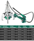 Hydraulic Bearing Puller With Hand Pump And 2/3 Jaw Gear Puller Separator shown with specifications chart
