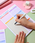Person writing on Portable Memo Pad Notebook For Daily Use With No Residue After Tearing, Ideal For Quick Notes, To Do Lists, Planning