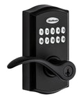 SmartCode 955 Pembroke 10 Button Keypad Electronic Lever With Keyless Entry For Busy Commercial Doors Matte Black Finish