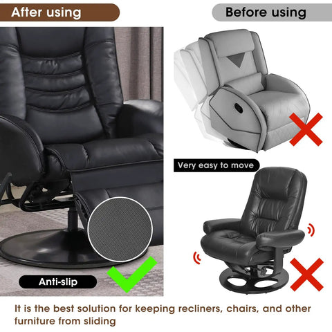 Non Slip Furniture Pads For Hardwood Floors Durable Round Chair Leg Floor Protectors That Prevent Slipping And Scratching For Glider Recliners And Swivel Chairs Quiet Rubber Cushion Pads In Black Pack Of 1