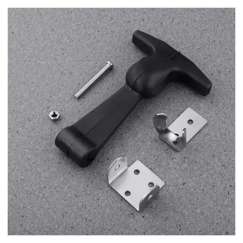 Rubber Hood Catch Kit With Stainless Steel Latches And Flexible T Handle Draw Latches Includes Brackets 4 Pack