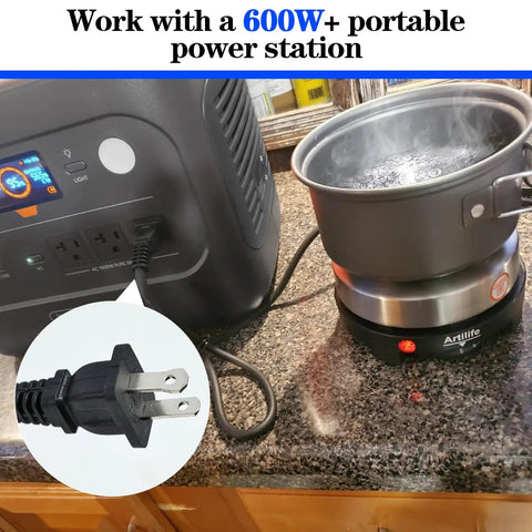 500W Mini Electric Hot Plate For Coffee Nerds Moka Pot Friendly 110V Compact RV Camping Stove with power station