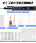 Upgraded 21000 RPM Cordless Engraving Pen Kit With Aluminum Alloy Body Rechargeable Engraver with 33 Bits and 10 Stencils