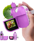 Kid Friendly Digital Microscope Handheld Miniscope With 4K 2.0 Inch Screen Rechargeable Portable Magnifier 1000x Zoom STEM Learning Toy Gift With Slides Kit For 4 To 12 Year Olds Violet, handheld on leaf