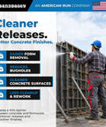 Worker using Heavy Hitter Concrete Form Release Agent And No Mess Form Oil For Top Shelf Finishes on concrete formwork.
