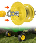 Wheel assembly showing 4 Pack Front Wheel Bushing To Bearing Conversion Kit 9040H For Lawn Mowers Compatible With John Deere.