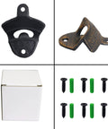 Premium Vintage Cast Iron Wall Mounted Beer Bottle Opener 3 Piece Set Antique Gold Retro Bar Accessories images including mounts and screws.