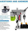 Mini Benchtop Drill Press With Bright Work Light For Precise Woodworking Jewelry And Crafts Rear Mounted 795 Motor Small Bench Drilling Machine B10 Chuck And Belt Guard Ideal For Hobbyists And Pros with instructions.